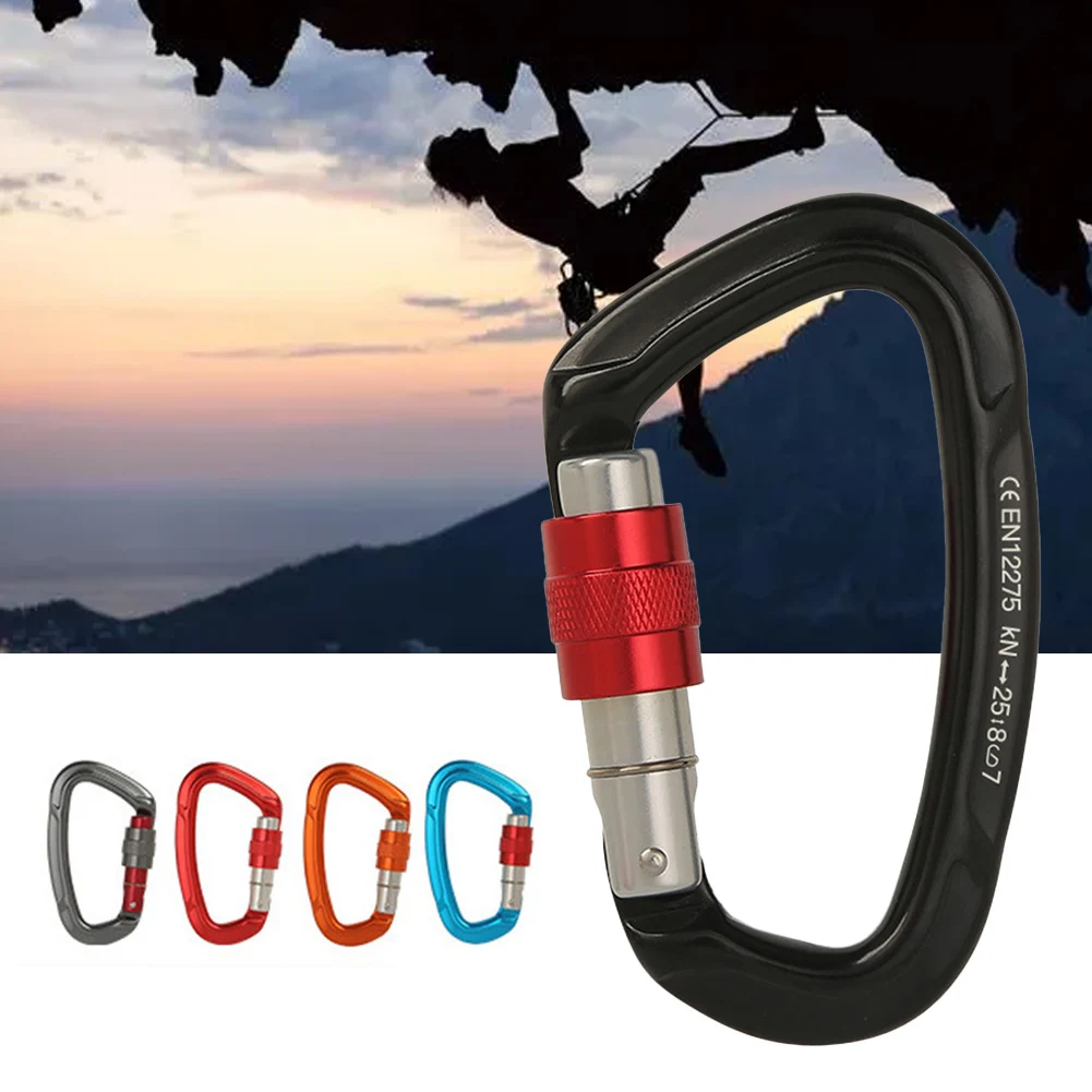 25KN Climbing Carabiner Auto Lock Carabiner D-ring Rappelling Locking Lock For Outdoor Climbing, Rappelling And Canyoning