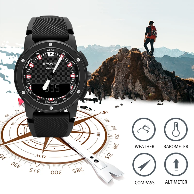 

Thermometer Altimeter Weather Forecast Compass Outdoor Sport Smart Watch Barometer Electronic Digital Connected Smartwatch