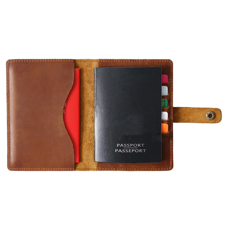 Leather Travel Passport Bag Convenient Multifunctional Document Bag Passport Holder Document Bag Storage Bag Ticket Holder 1 Pcs