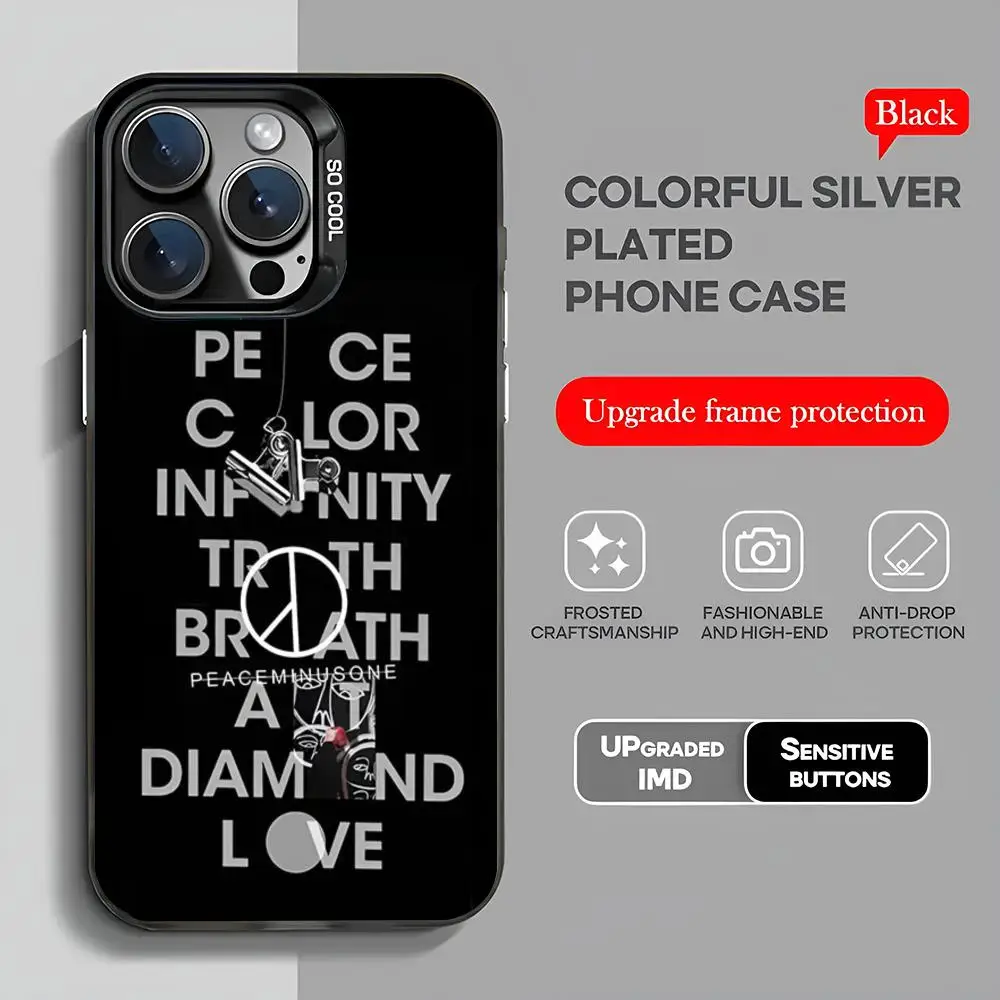 Модный чехол для телефона P-Peaceminusone 2024 IMD IPhone 16 15 Pro XR XS 7 8 Plus SE2024 противоударный