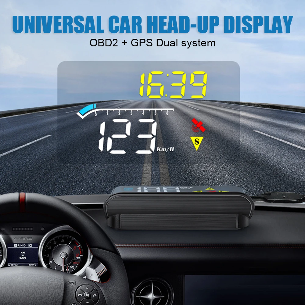 

Автомобильные электронные аксессуары для всех автомобилей, мини-проектор на лобовое стекло со спидометром M17 OBD GPS