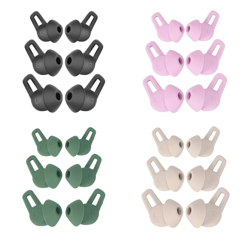 

6Pcs/set Silicone Ear Tips for Freelace Pro Multi-color Eartips Headphones Tips