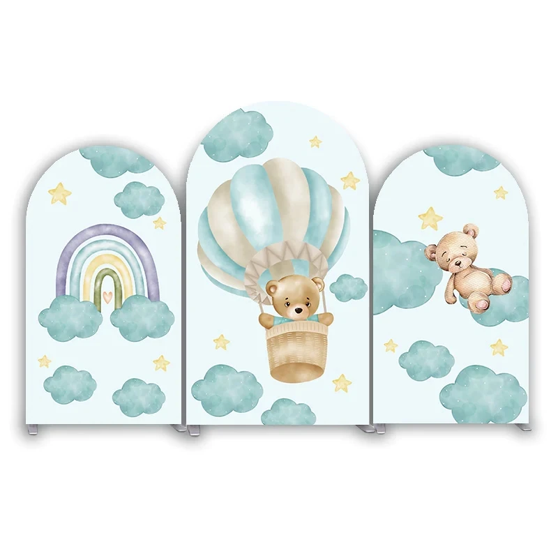 Двухсторонний тканевый чехол с изображением медведя радуги воздушных шаров душа