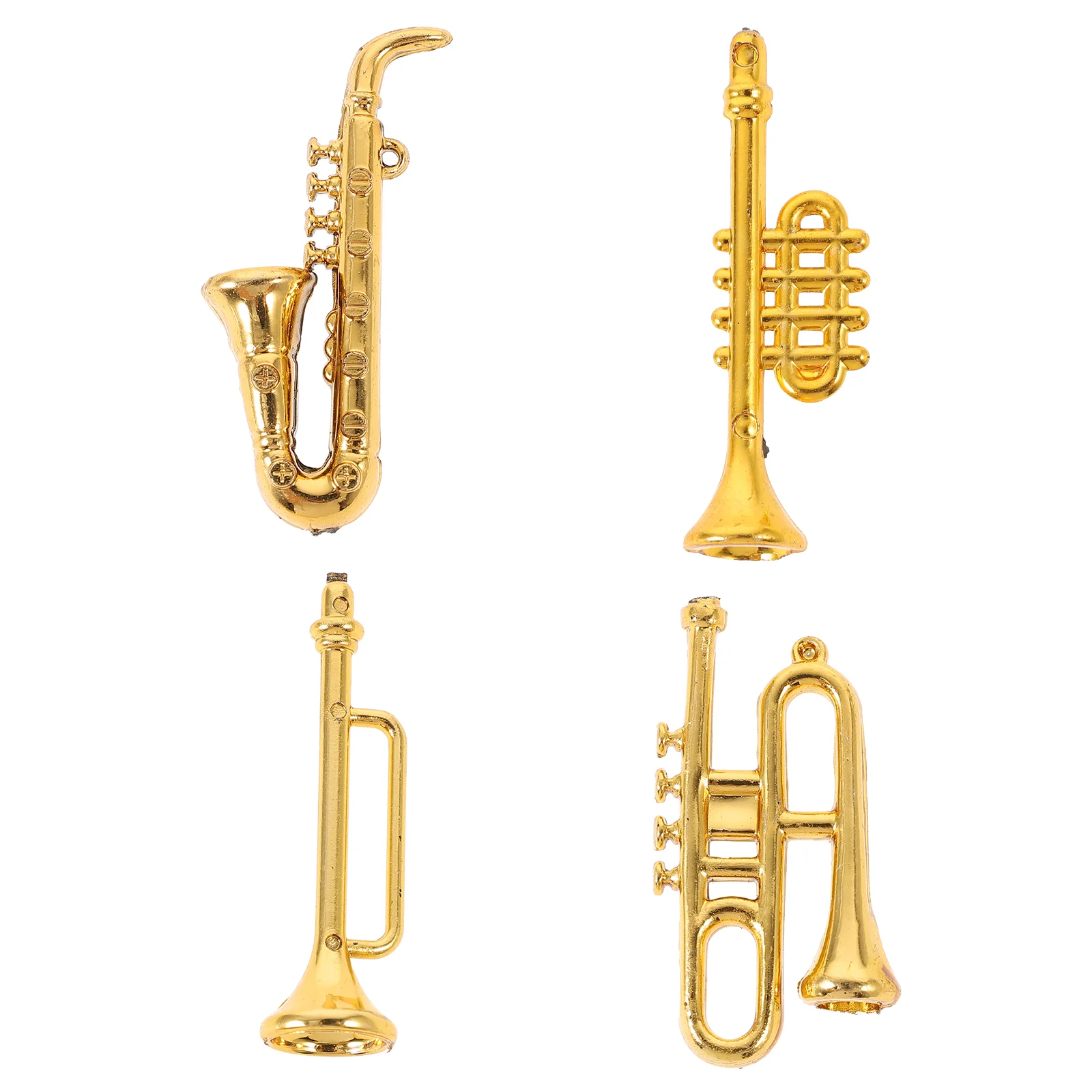 

4 Pcs Decor Mini Plastic Musical Instrument Photography Props Models Pretend Play