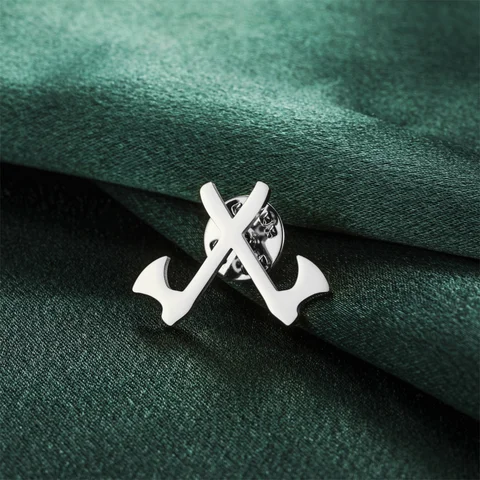 Брошь "Двойные топоры" My Shape из нержавеющей стали