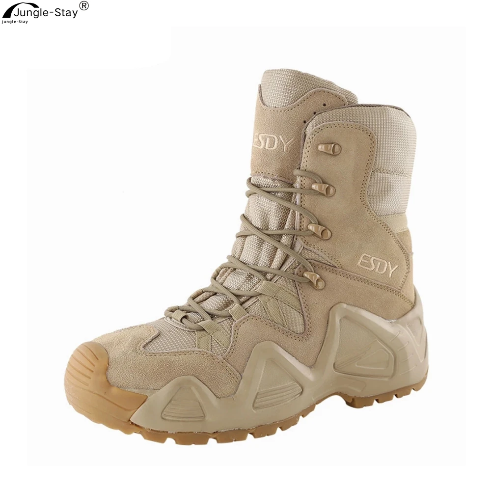 

Men Women's High Tube Outdoor Climbing Hunting Shoes Army Fans Combat Training Hiking Non-slip Leather Wearproof Tactical Boots