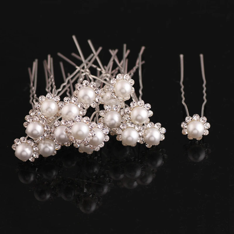 

Rhinestone Pearl Hairpin Plum Flower Clevis Pin Bridal Hair Accessories Jewelry for Women
