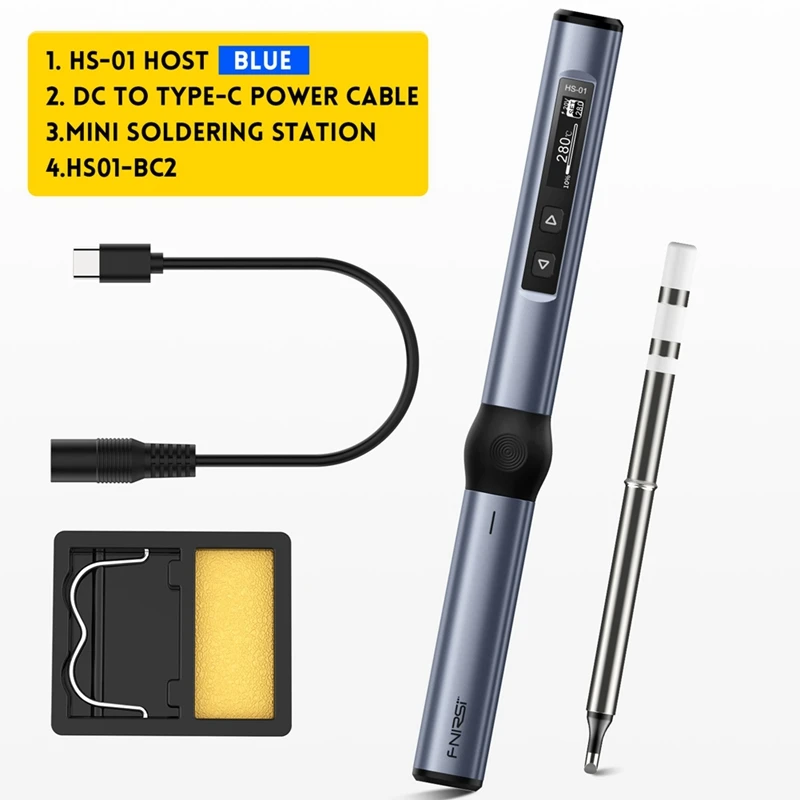 

FNIRSI HS-01 Smart Electric Soldering Iron 0.87 Inch OLED PD 65W Adjustable Constant Temperature Fast Heat Soldering Iron