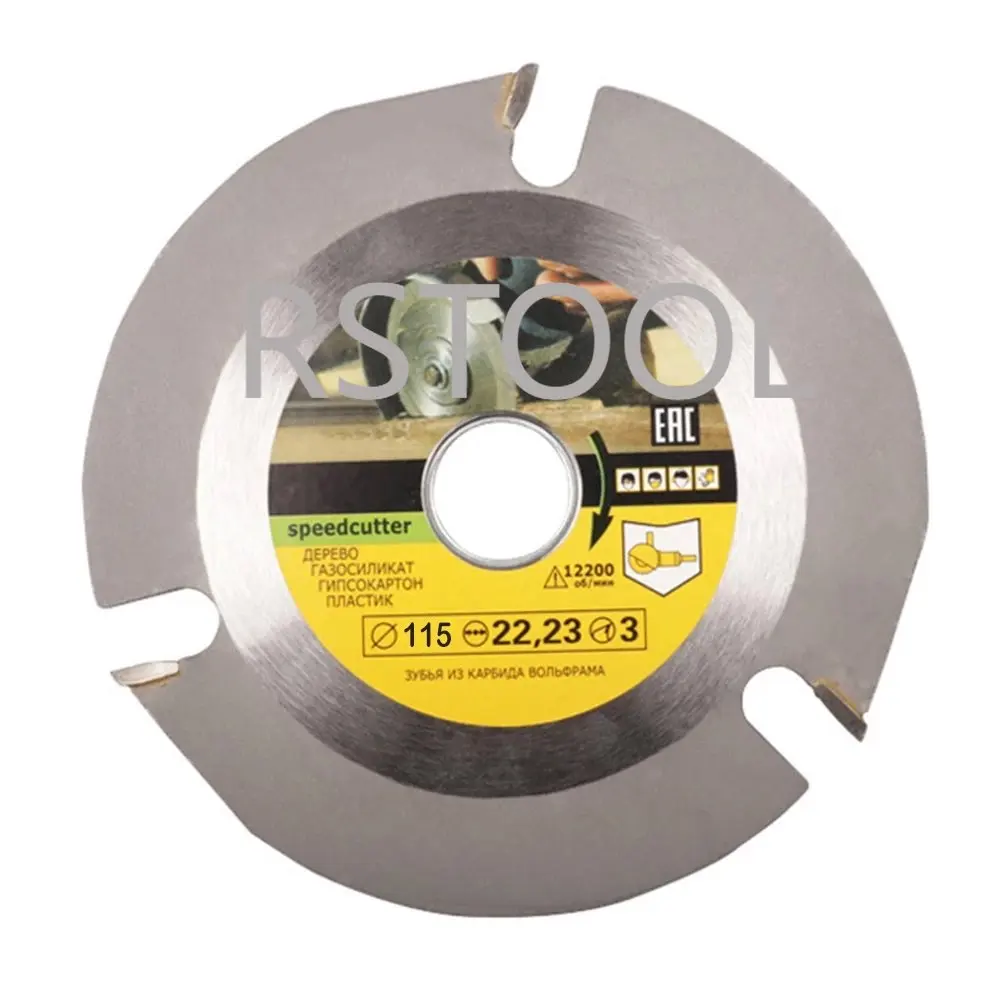 SPEED CUTTER 3 Teeth 4 1/2 Inch Wood Carving Disc for Angle Grinder - Circular Saw Blade Sculpting & Shaping 7/8