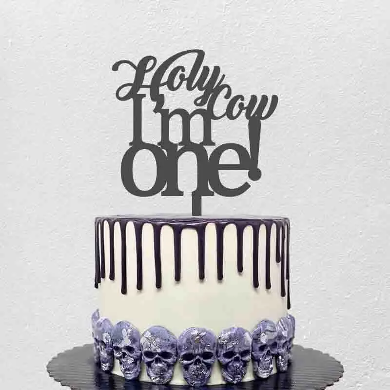 

Holy Cow! I'm One,Kids 1st Birthday Party Cake Decoration Topper