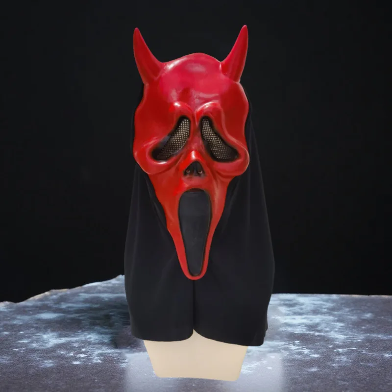 2026 крик маска ужас латексная маска на всю голову фильм косплей призрак лицо розыгрыш костюм страшный реквизит товары для Хэллоуина дом умалишенных или крик невинно заключенных том 1