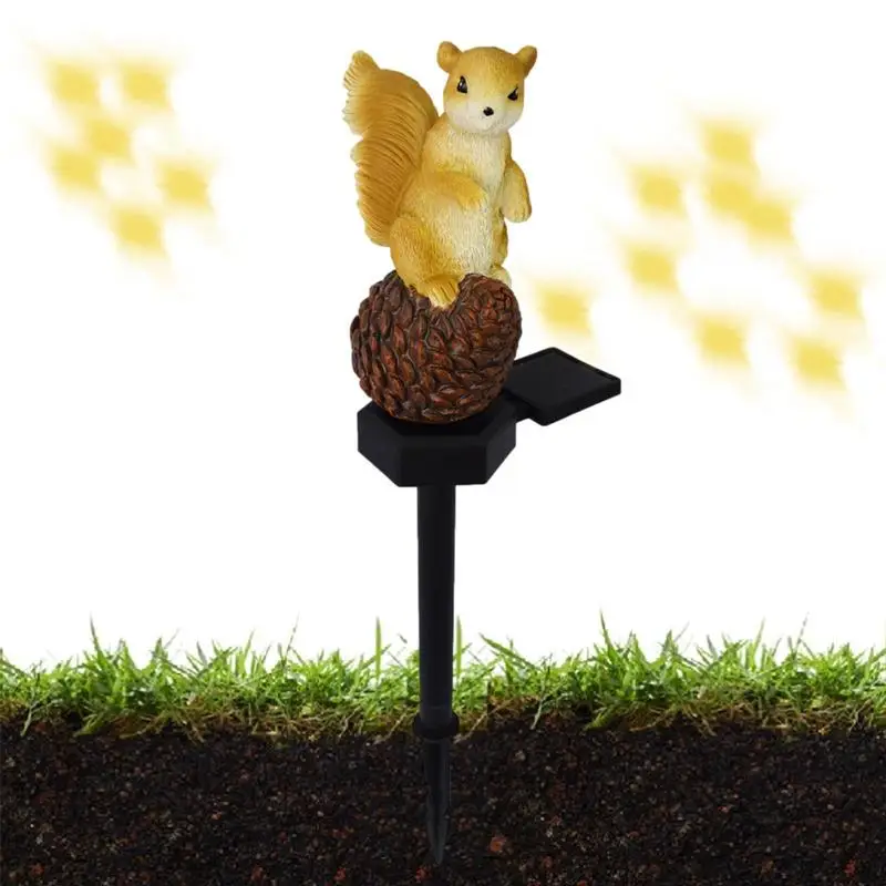 

Solar Squirrel Lamp Waterproof Squirrel Lamp Stake LED Outdoor Decor Garden Light Squirrel Decorative Lights Garden Figurines