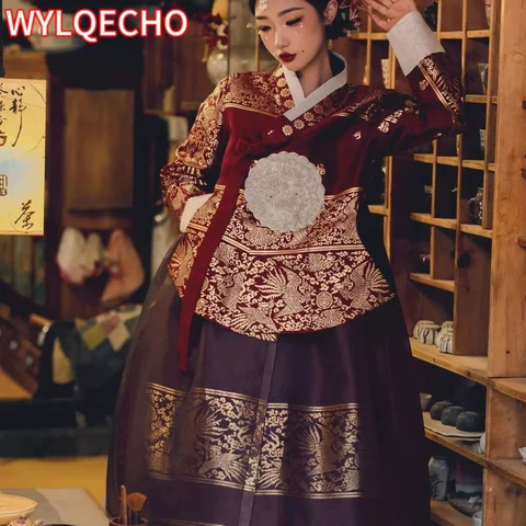 Роскошное платье Hanbok для свадебной вечеринки, событий, Дворцовый традиционный костюм в Корейском стиле для женщин, одежда для косплея
