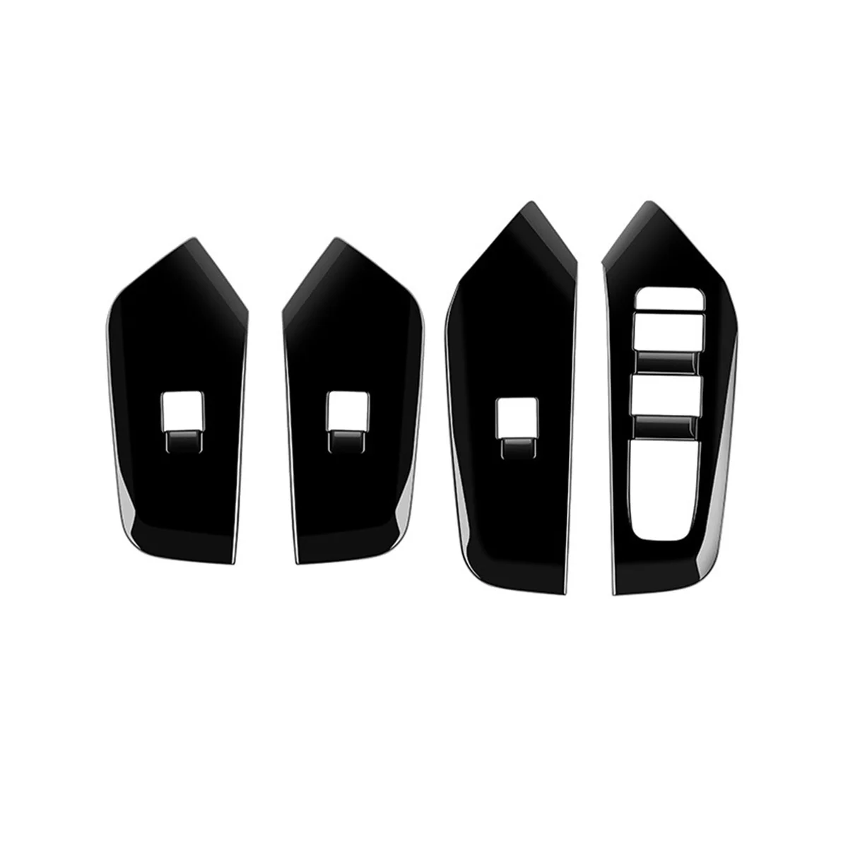 

Car Bright Black Interior Door Armrest Window Glass Switch Frame Panel Trims 4PCs for Prius 60 Series 2022