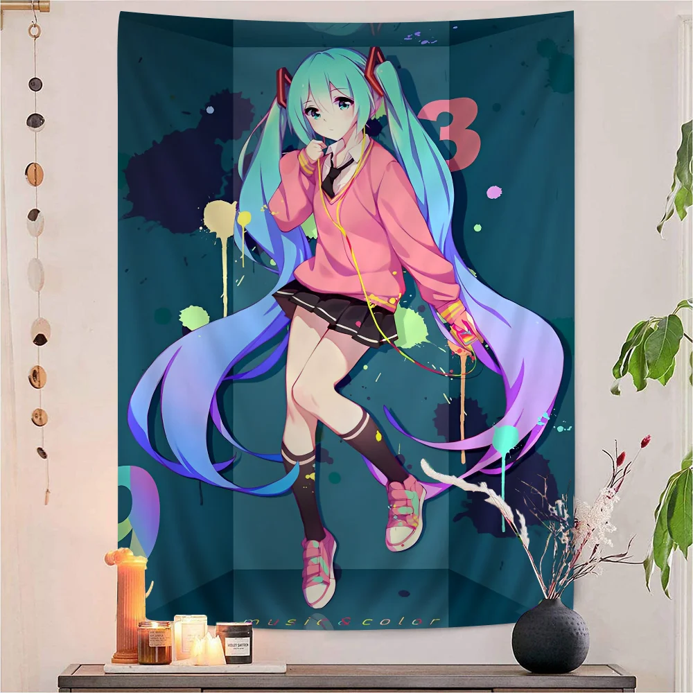 Anime H-Hatsunes M-MikU Printed Large Wall Tapestry Hanging Decoration Household Decor Blanket
