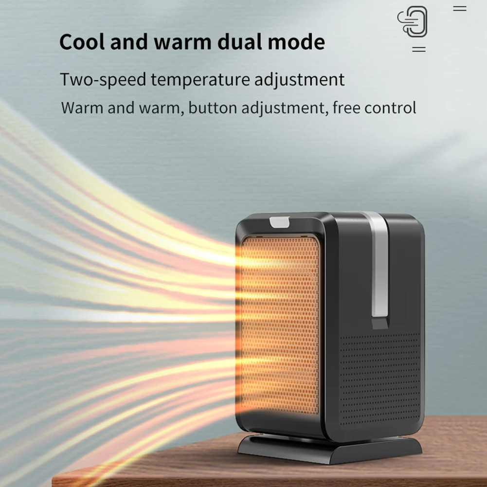 

Electric Desktop Fan Heater with Lights Warmer Automatic Temperature Control Heating Fan Overheating Protection for Home