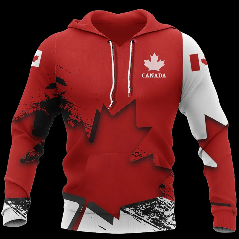 Худи с 3d принтом канадского кленового листа свитшоты большого размера для мужчин