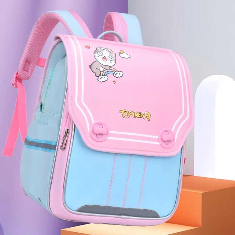 Children Cute Cartoon Panda Rabbit Backpacks New Girl Boy British Style PU Students Large Capacity Cartoon Schoolbags All-match