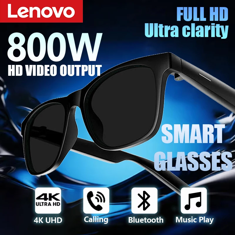 Фото Умные HD-очки Lenovo: многофункциональные, с сенсорным управлением, Bluetooth-вызовами, голосовым помощником, музыкальным плеером и функцией перевода №1