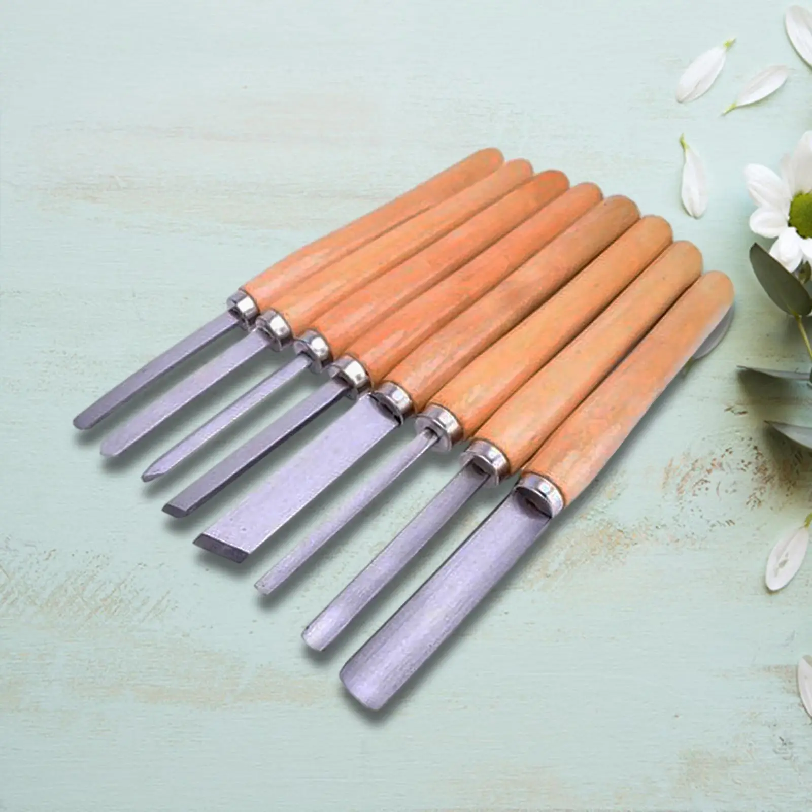 Набор из 8 токарных инструментов для деревообработки строжка быстрорежущей