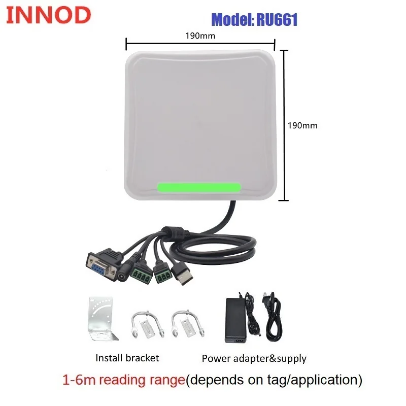 Пассивный электронный считыватель UHF Rifd дальнего действия 20 метров 9–24 В (адаптер
