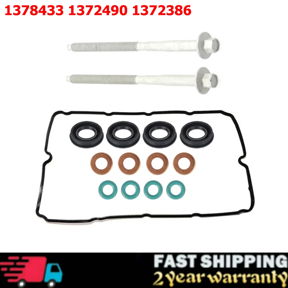 

1795871 6C1Q-9t558-AA 1372490 Прокладка коромысла + уплотнения форсунки + комплект болтов зажимов для Ford Peugeot Citroen Transit Mk7 2,2 2,4