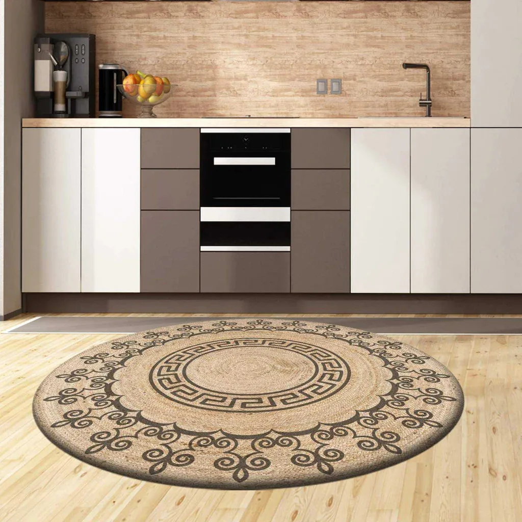 

Else Lace Pattern Jute Straw Pattern Round Bath Mat