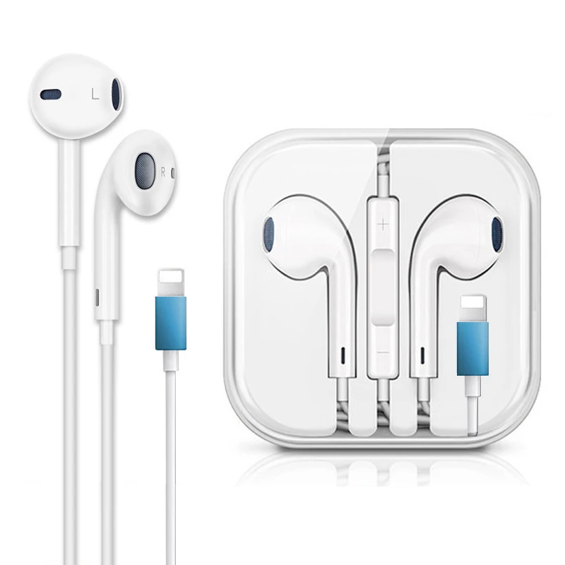 Wired Earphone Original with microphone Stereo Headset for Apple iPhone 11 12 Plus X XS MAX Wired Earphones Earbuds Headphones