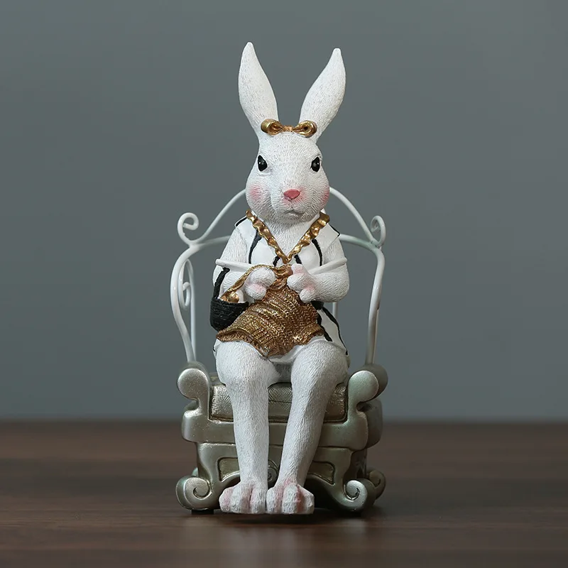 Искусственные парные кролики креативное украшение из смолы домашний книжный