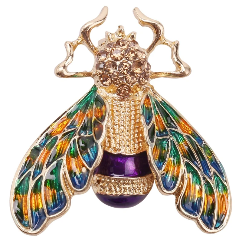 

Fashionable Bumble Bee Crystal Brooch Pin Costume Badge Party Jewelry Gift Colorful Bees