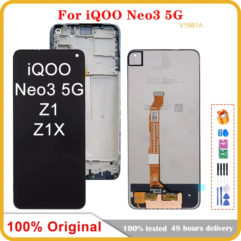 6,57 дюйма для VIVO IQOO Neo3 5G Z1 Z1X V1981A V1986A V2012A, ЖК-дисплей, детали для замены