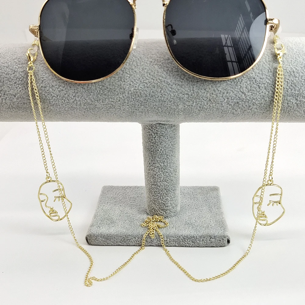 

Eyeglass Chain Face Heart Snow Hand Shape Crystal Stone Accessory Eyewear Holder Strap Silicone loops