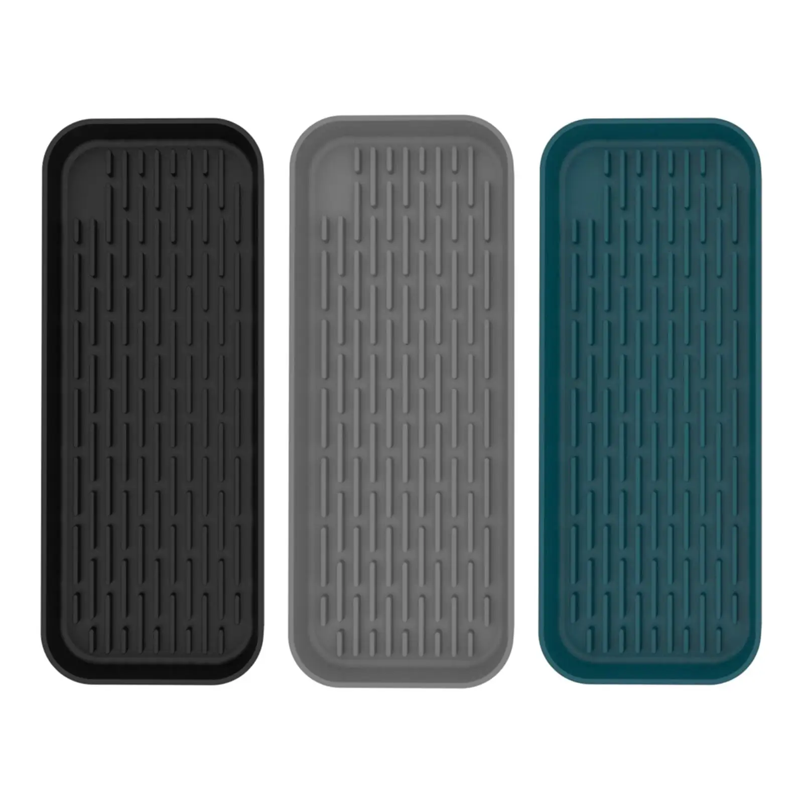 

Silicone Tray Kitchen Storage Tray Organizer Mat Protector Mats Tableware Sink Drainer Pad Non Slip for Household Kitchen Hotel