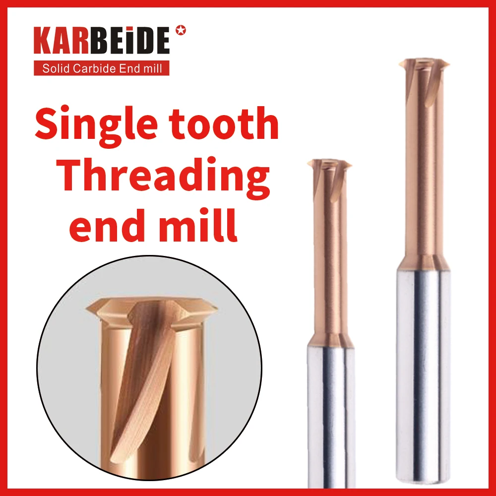 KARBEIDE Метрические твердосплавные концевые фрезы с одним зубом для стали с ЧПУ для обработки металла Замена метчиков
