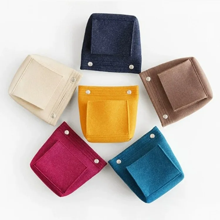 

Women Felt Travel Insert Organizer Handbag Hot Organizer Insert Bag Purse Large Liner Lady Makeup Cosmetic Bag Cheap Female Tote