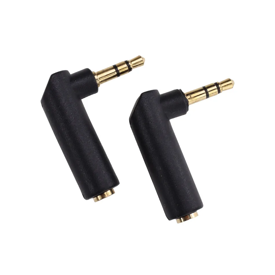 

300pcs Gold-plated Connector 90 Degree Right Angle 3.5 Jack Female to 3.5mm 3Pole Male Audio Stereo Plug L Shape Adapter