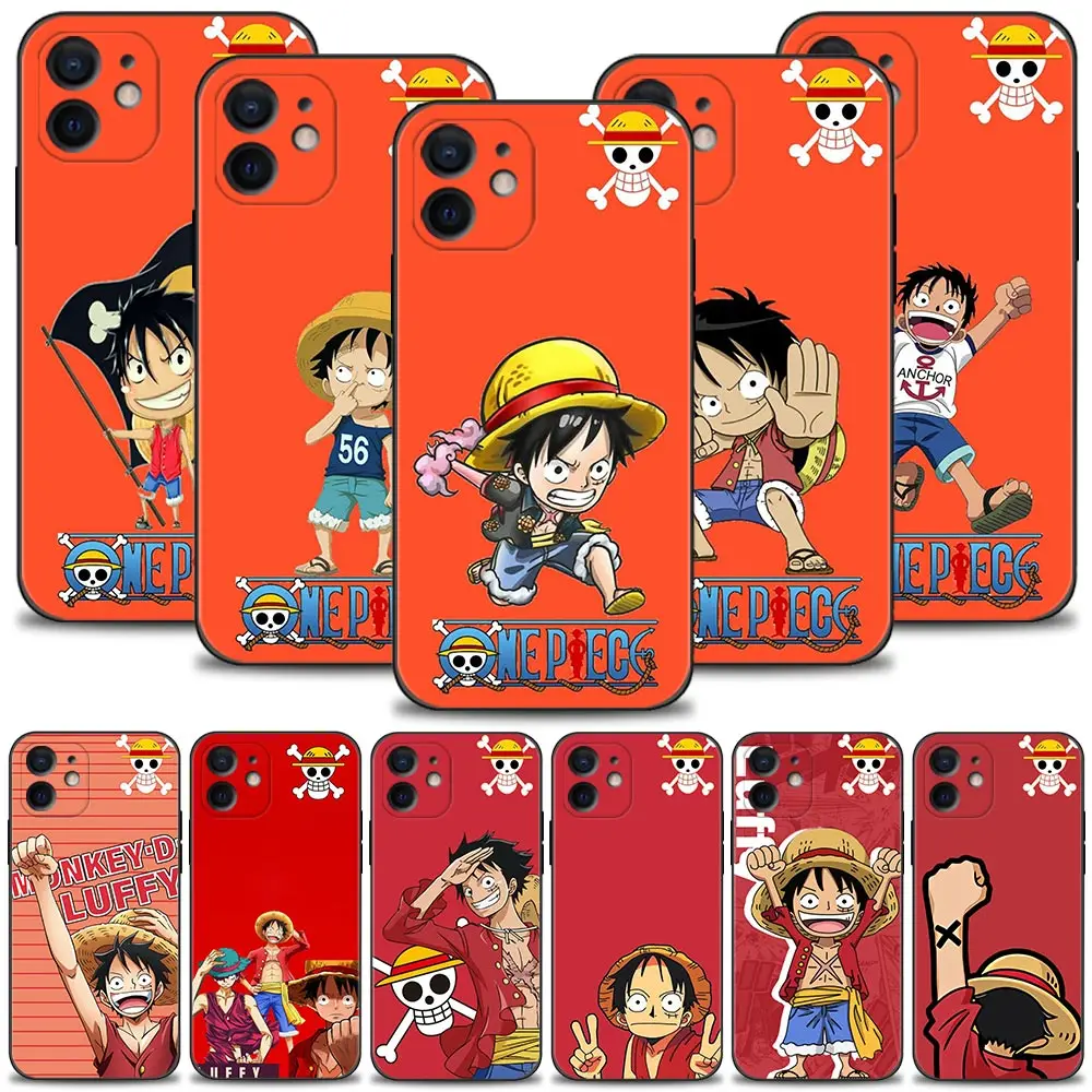 

Phone Case for iPhone 13 11 12 Pro Max XR X 8 7 Plus XS 13mini SE Cover Silicon Bumper Cattoon Anime One Piece Luffy Zoro
