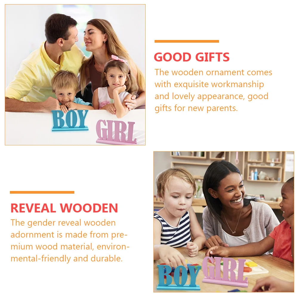 2 шт. деревянные украшения для детского душа вечеринки с раскрыванием пола