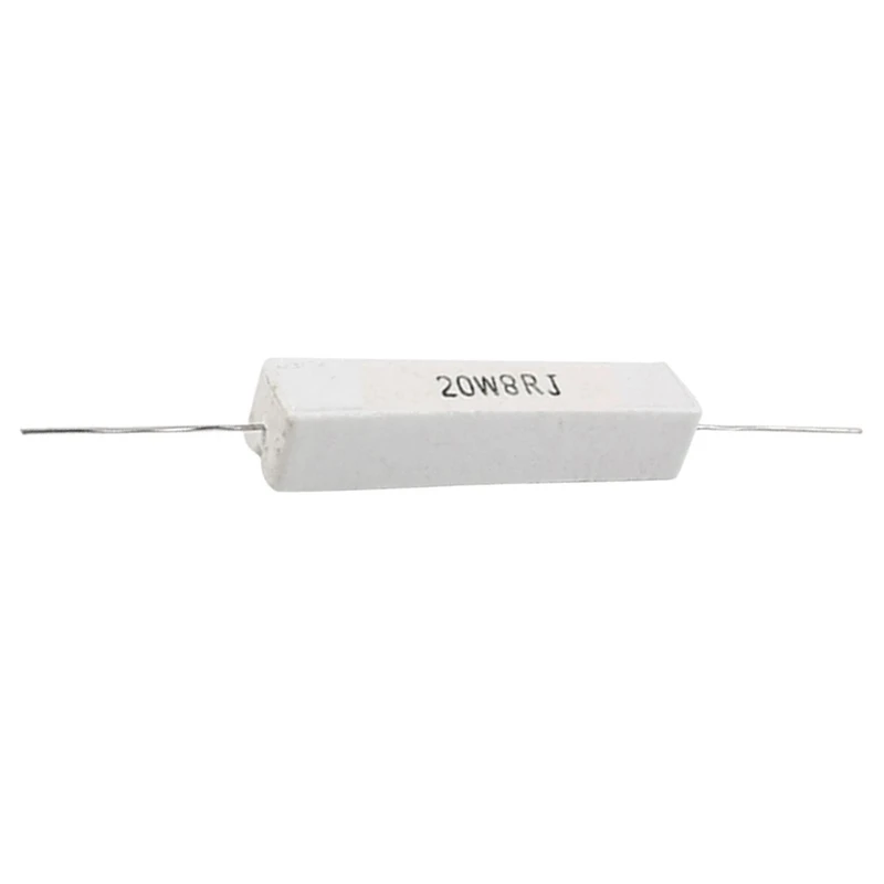 

8 Pcs Wire Wound Ceramic Cement Resistor 8 Ohm 20W 5%