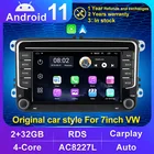 Автомагнитола Android11 для VWVolkswagenGolfPoloTiguanPassatb7b6SEATleonSkodaOctavia, мультимедийный плеер с GPS, Carplay