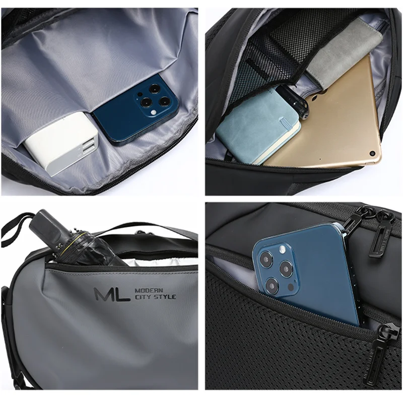 Shoulder Bag For Men 11inch IPad Oxford Waterproof Handbag Korean Fashion Sling Bag Portable Luxury Solid Bag For Male