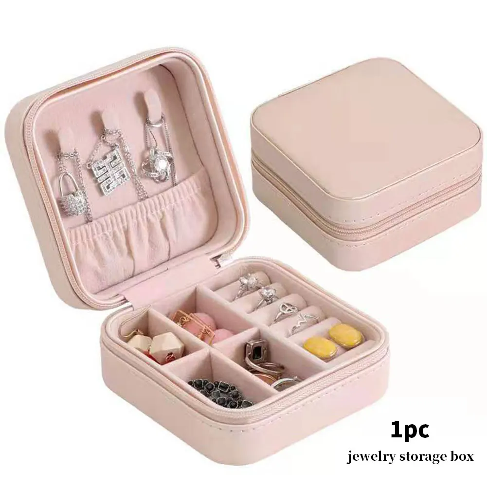 

Rings Practical Jewelry Organizer For Women Dustproof Small Display Trinket Anti Scratch Gift PU Leather Travel Portable