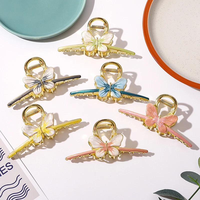 

Korean Alloy Shark Clip Metal Large Hair Claw Clip Geometric Barrette Hair Clamps DIY Headwear Ponytail Holders Hair Accessorie