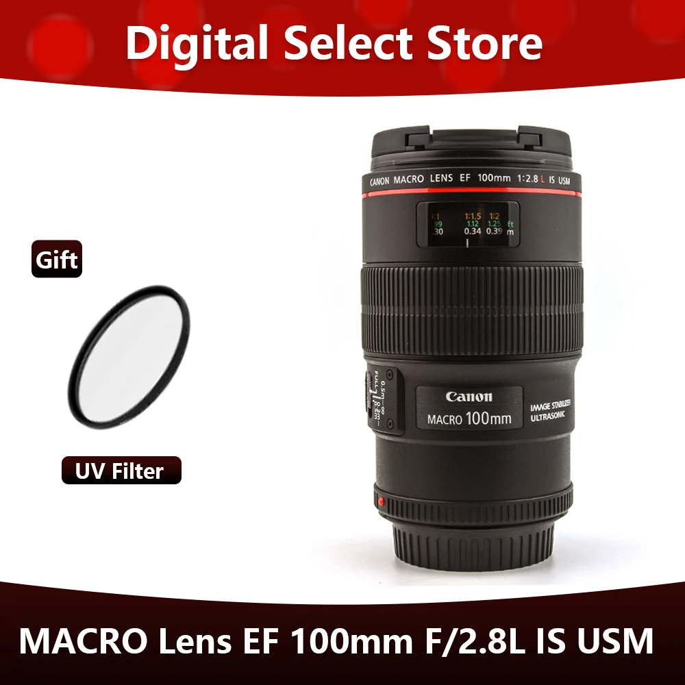 

Canon EF 100mm f/2.8L Macro IS USM Lens for Canon EOS 5D Mark IV 5D3 6D Mark II 6D 7D 7D2 90D 80D 77D 5D2 SLR Camera