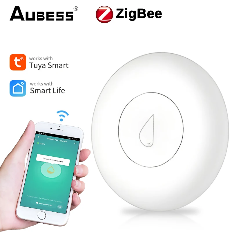 

Aubess Water Leak Detector Wifi Water Detector Leakage Sensor Alarm Leak Detector Sound Tuyasmart Smart Life APP Flood Alert