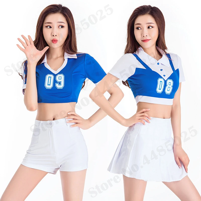 Фото Kobiety seksowna bielizna rękaw cheerleaderka jednolite kostiumy sceniczne uczennica odzież Cosplay dla dorosłych śliczne przebranie №1