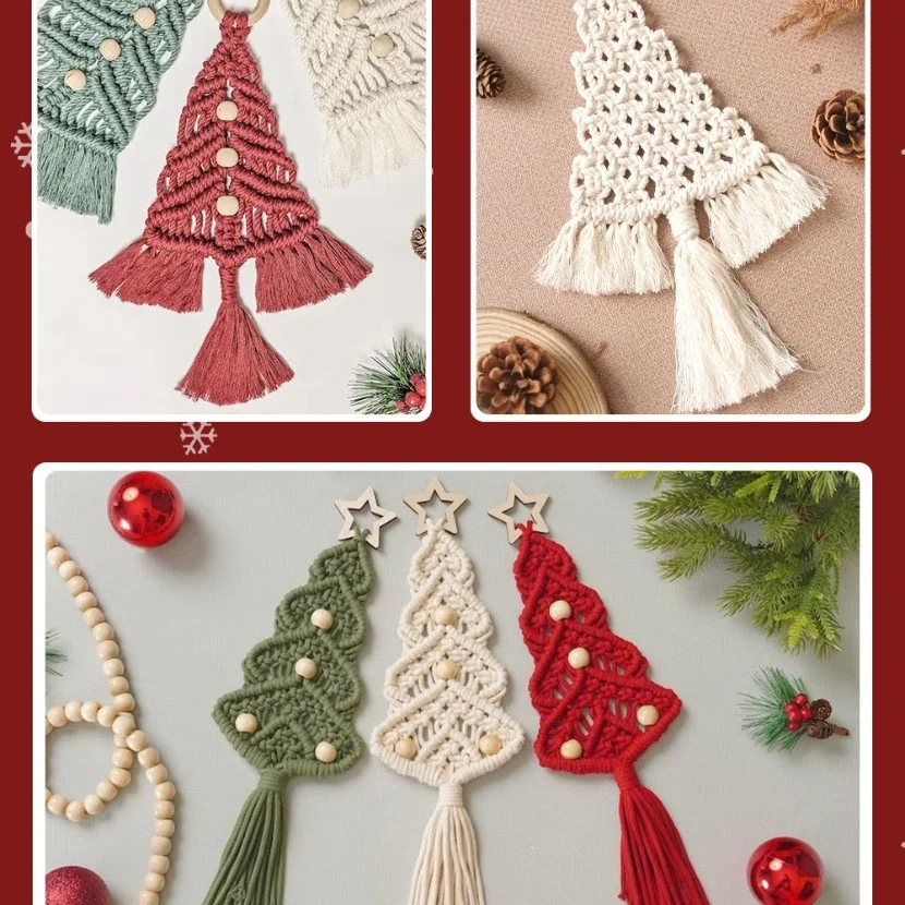 3 Шт. Набор Для Плетения Макраме сделай Сам Украшения Рождественской Елки