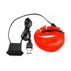 12 В USB неоновый El провод для автомобиля 5 м16 футов светодиодная полоса окружающего неонового света под приборной панелью комплект освещения для салона автомобиля светодиодная веревка освещения