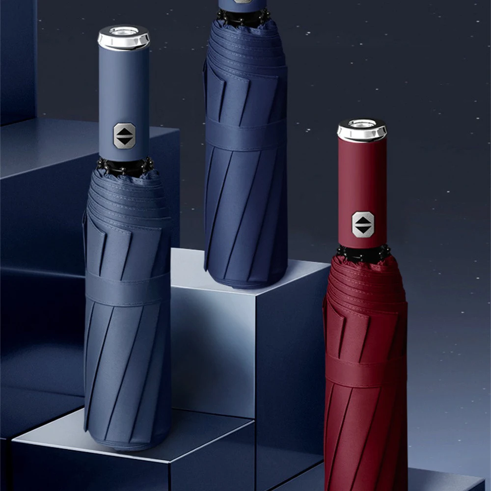 

Uv Umbrella 458g Three Fold Umbrella Fully Automatic Led Anti-uv Please Send Them Under Outdoor Furniture) Led Umbrella 10 Bones