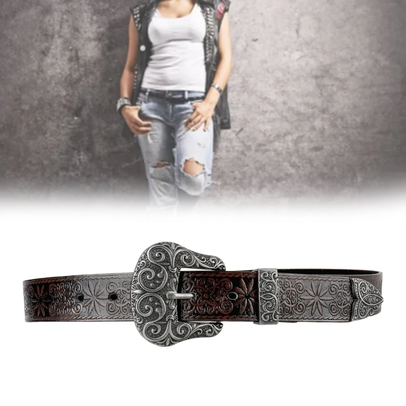 

L5YA Womens Leathers Belts for Jeans Pants Fashion Dress Belt with Metal Buckle Female Thin Narrow Waistbelts